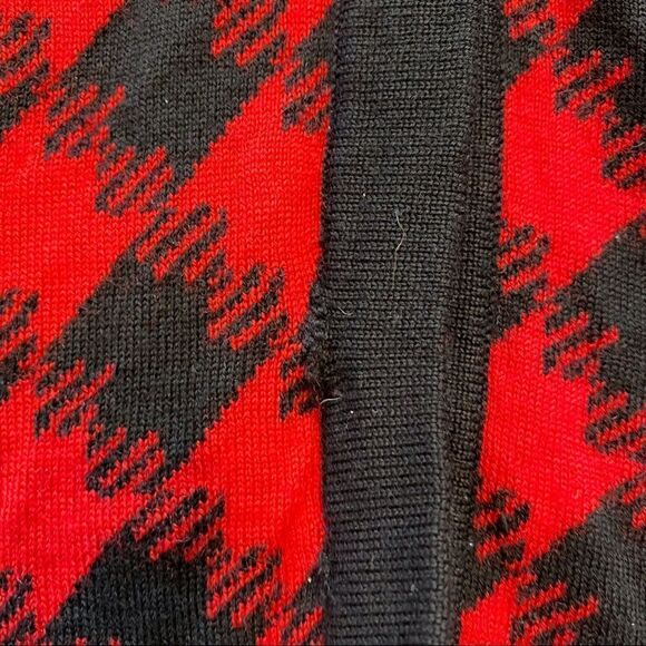 Pendleton Plus Size 1X Red/Black 100% Merino Wool Cardigan - Picture 6 of 10